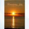 Kilmore Sunset memorial card featuring a serene sunset over a peaceful landscape