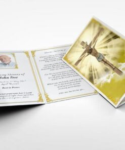 memorial card Jesus on the cross