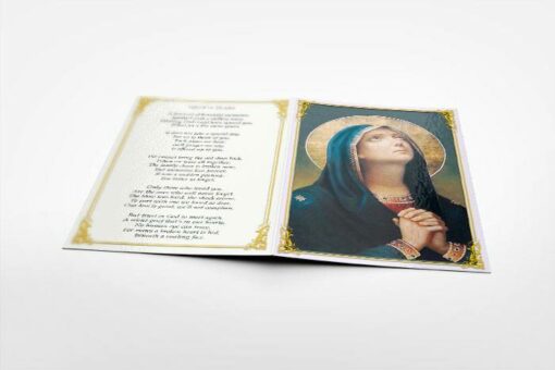 memorial card praying Mary