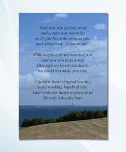 Alternative view of Dunmore East memorial card