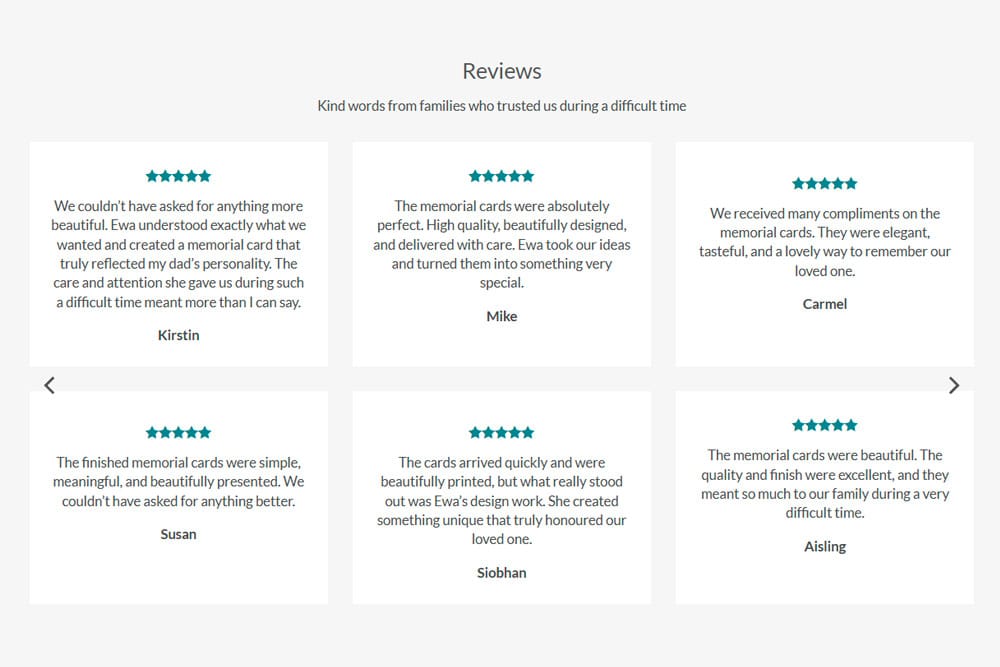 leave the review for familycards.ie