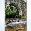 Personalised bridge memorial card with little bridge over river cover design